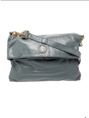 Tory Burch Authentic Grey Leather Crossbody Bag